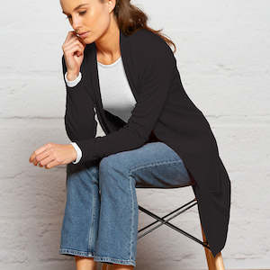 Clothing: Merino Wool Longline Jacket - Bay Road Merino