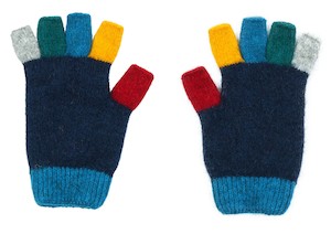 Clothing: Possum Merino Child's Multi-colour Fingerless Gloves - Native World