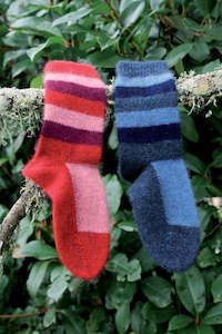 Clothing: Possum Merino Childs Stripe Socks - Cosy Kiwi