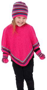 Possum Merino Kids Striped Poncho - Native World