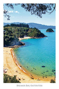 03 - Post Art Postcard - Breaker Bay, Kaiteriteri