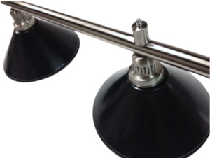 3 Black Lighting Shades and Chrome Rail Set