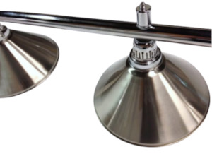 3 Chrome Lighting Shades and Chrome Rail Set