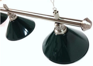 3 Green Lighting Shades and Chrome Rail Set