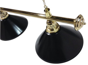 3 Black Lighting Shades and Brass Rail Set