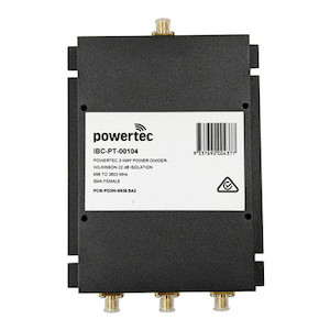 RF Power Divider 3-Way, 698 to 3800 MHz, SMA Female, Wilkinson, 18dB isolation