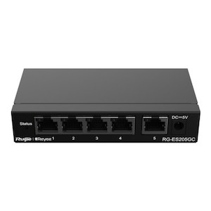 Ruijie Reyee RG-ES205GC 5-Port Gigabit Smart Switch, Desktop Steel Case