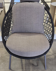 HANNA Lounge Chair - Charcoal Rope/Coal Frame