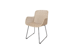 KAIA Dining Armchair - White Shell/Coal