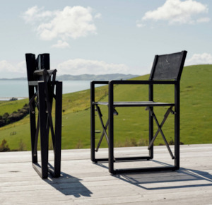 Furniture: BURLING Folding Director Chairs - 2 colours available on black teak frame