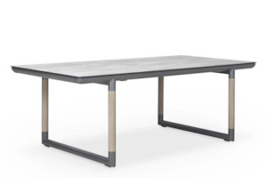 BASTINGAGE Outdoor Dining Extension Table - Space Grey with Slate/ White with Co…