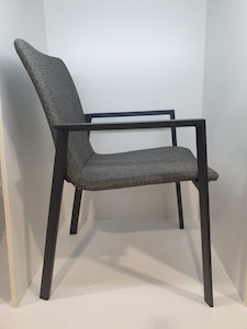 Sophie Dining Chair - upholstered outdoor fabric - charcoal frame