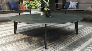 Delores 120cm dia Ceramic Coffee table (Carbon or Grigio)