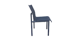 BASTINGAGE Outdoor Dining Side Chair - Space Grey Black Sling