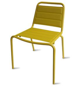 Furniture: MAIORI Vega Outdoor Aluminium Side Chair - Mustard OR White - NOW 50% OFF