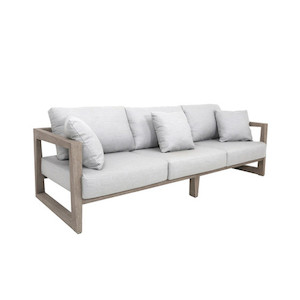 Furniture: SKAAL Teak 3 person Outdoor Sofa by Les Jardins