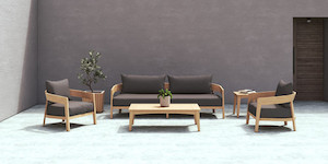 Furniture: VENETO Outdoor Sofa A Grade Teak Frame - 3 person 240cm