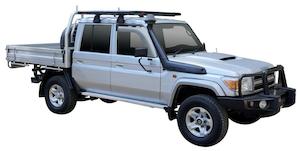 Oz Roo Roof Racks: Toyota Landcruiser 79 Series (2011-2022) Dual Cab Yakima Gutter Mount Platform & Crossbar Roof Rack