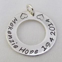 Family Circle Classic Sterling Silver Personalised Pendant - Precious Imprints