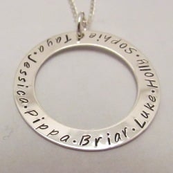 Family Circle - Classic Sterling Silver Name Necklace - Precious Imprints