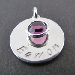 Love Charm Sterling Silver Charm Swarovski Crystal - Precious Imprints