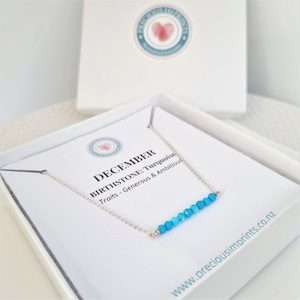 Birthstone Bar Necklace - Sterling Silver - Precious Imprints