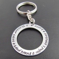 Key Ring Teacher's Gift Personalised Gift Aluminium