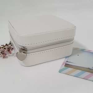 Monogrammed Travel Jewellery Box - White - Precious Imprints