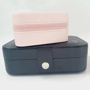 Monogrammed Travel Jewellery Box - Black - Precious Imprints