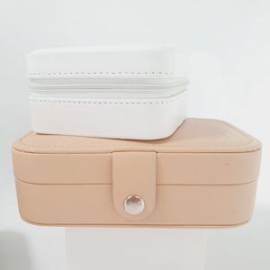 Monogrammed Travel Jewellery Box - Tan - Precious Imprints