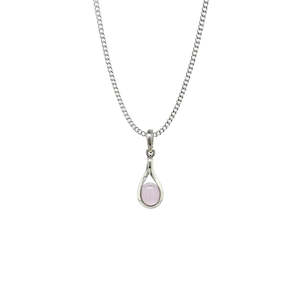 Luna 'Autonoe' Twist Necklace | Silver | Rose Quartz | 45cm