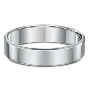 Celesti 'Bevelled Edge' Plain Band | Silver | Size L.5