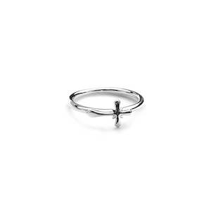 Stolen Girlfriend Club | Silver | Micro Gothic Cross | Ring | Size Q