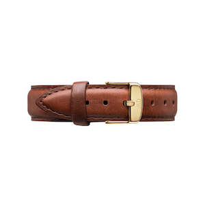 Daniel Wellington Petite Cornwall Strap | Brown Leather | Gold | 16mm