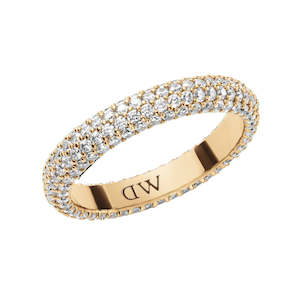 Daniel Wellington Pave Crystal Ring | Brass | Gold CZ | 56