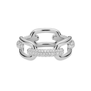 Daniel Wellington Crystal Link Ring | Brass | Silver | 58