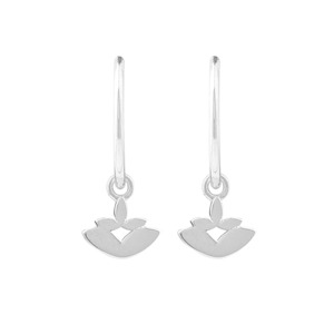 Boh Runga Lotus Flower Sleeper Earrings | Silver