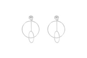 Celesti 'Presence' Large Circle Drop Earrings Sterling Silver