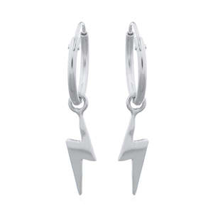 Celesti 'Flash' Lightning Bolt Sleeper Earrings | Silver