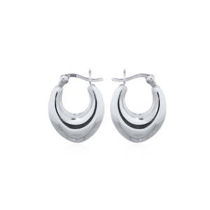 Celesti 'Solace' Oval Hoop Earrings | Silver