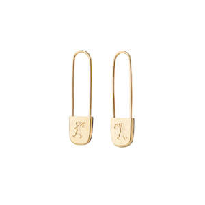 Karen Walker | Runaway Safety Pin | Yellow Gold Plated | Earrings