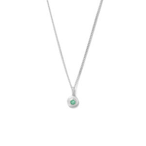 Kirstin Ash | Emerald | May | Birth Stone | Silver | Necklace