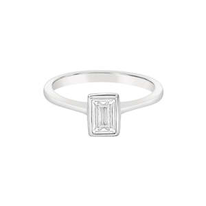 Promise 'Empire' Emerald Cut Solitaire Ring | Silver CZ | PRIMARY