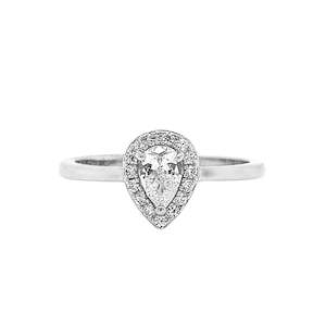 Promise 'Reign' Pear Halo Ring