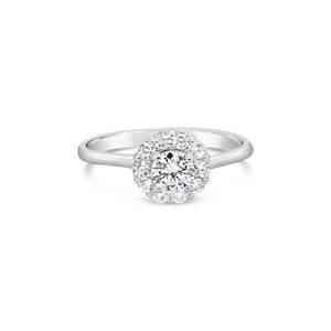 Promise Sterling Silver CZ Halo Cluster Ring