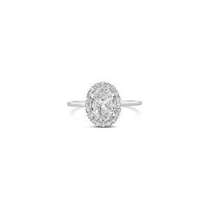 Promise 'Realm' Oval Halo CZ Ring