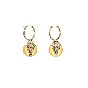 .Lindi Kingi Gold Byzantine Romance Love Sleeper Earrings