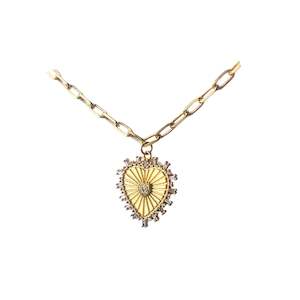 Lindi Kingi Gold Hearts Desire Paperclip Necklace