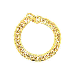 Revolution 21cm Curb Link Steel Yellow Gold Plated Bracelet