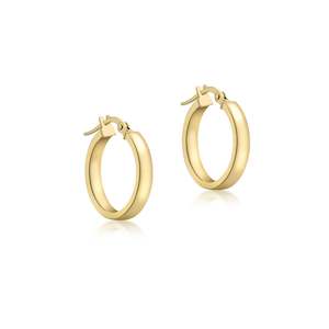 9k Yellow Gold Round Hoop Earrings